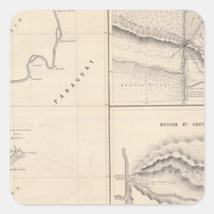 Rutschen Rios Paraguay, Rio Paraná in Iguazu Quadratischer Aufkleber