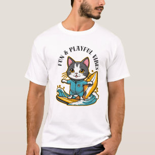 Rutschende Katze Spaß & Spielerei Vibes T-Shirt