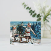 Rutschende Kinder Postkarte (Stehend Vorderseite)
