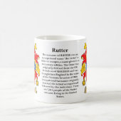 Rutter, der Ursprung, die Bedeutung und das Wappen Kaffeetasse (Mittel)