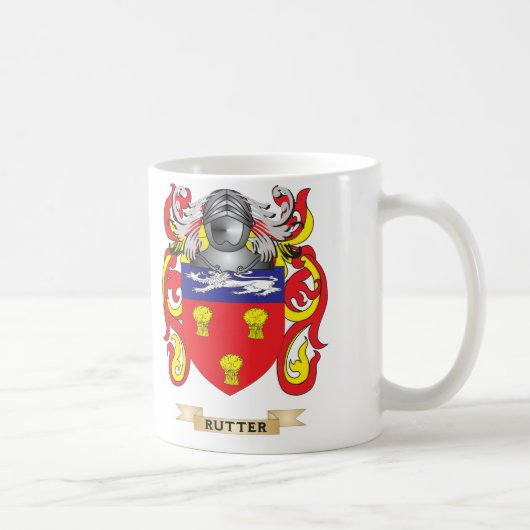 Rutter Wappen (Familienwappen) Kaffeetasse (Rechts)
