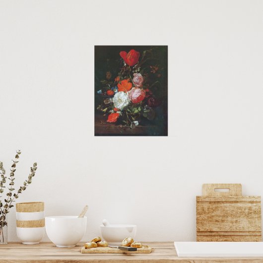 Ruysch - Vase mit Blume Poster (Küche)
