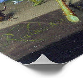 Ruysch - Zweigstelle Rose mit Kafer und Biene Poster (Ecke)