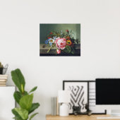 Ruysch - Zweigstelle Rose mit Kafer und Biene Poster (Heimbüro)