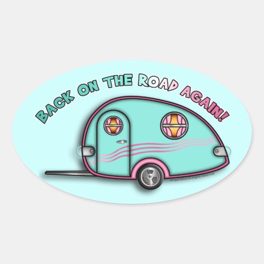 RV-Anhänger-Aufkleber Ovaler Aufkleber (Vorderseite)