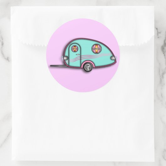 RV-Anhänger-Aufkleber Runder Aufkleber (Tasche)