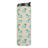 RV Beach Camping mit Flamingos Thermosbecher (Nach links gedreht)