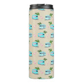 RV Beach Camping mit Flamingos Thermosbecher (Rückseite)