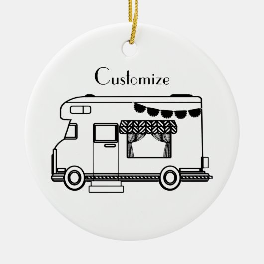 RV Camper Caravan Thunder_Cove Keramik Ornament (Vorne)