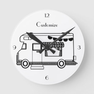 RV Camper Caravan Thunder_Cove Runde Wanduhr