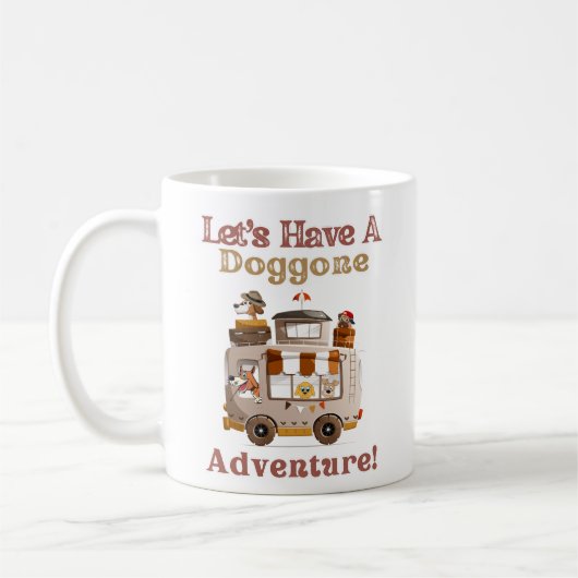 RV Camper Dog Driver Cartoon - Doggone Adventure Kaffeetasse (Links)