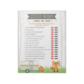 RV Camper Guess Who Woodland Baby Showroom Notizblock (Rotiert)