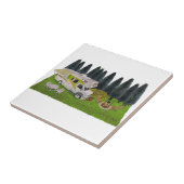 RV Camper im Wald Fliese (Seite)