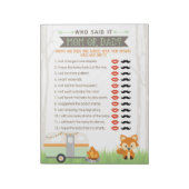 RV Camper Ratgeber, wer sagte es Baby Dusche Game  Notizblock (Rotiert)