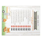 RV Camper Ratgeber, wer sagte es Baby Dusche Game  Notizblock (Vorderseite)