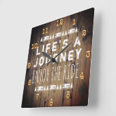 RV Camper Reiseangebot Rustikales Holz Quadratische Wanduhr (Winkel)