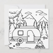 RV Camper und Campfire | Farbseite (Vorderseite)