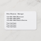 RV Camper- und Campingplätze Visitenkarte (Rückseite)