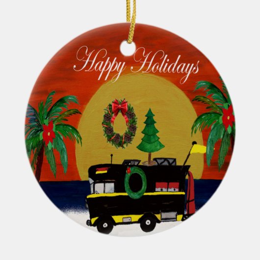 RV Camper Weihnachtsschmuck aus meiner Kunst (Vorne)