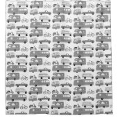 RV Campervan Vanlife Motorhome Anhänger Grau Duschvorhang (Vorderseite)