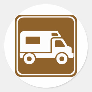 RV Campground Highlights Runder Aufkleber