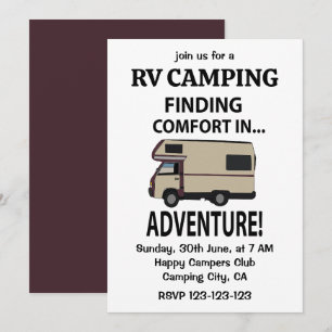 RV-Camping-Abenteuer Happy Camper Rving Einladung