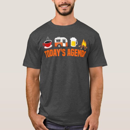 RV Camping Camper Heute Agenda Kaffeebär T-Shirt (Vorderseite)
