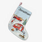 RV Camping Camper Schnee Winterweihnachtsfest Kleiner Weihnachtsstrumpf (Vorderansicht (hängend))