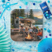 RV-Camping-Familienabenteuer Pappteller (Party)