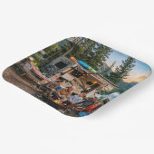 RV-Camping-Familienabenteuer Pappteller (Gewinkelt)
