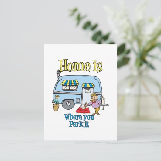 Rv Camping Postkarte (Stehend Vorderseite)