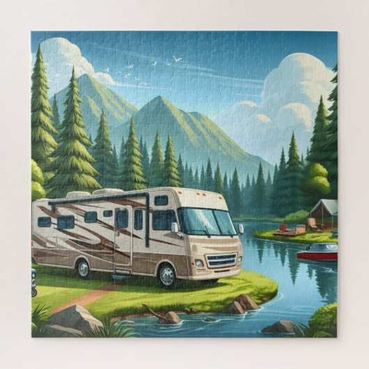 RV Camping Puzzles RV Trip Happy Camper (Vertikal)