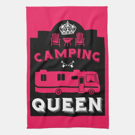 RV Camping Queen USA Geschirrtuch (Vertikal)