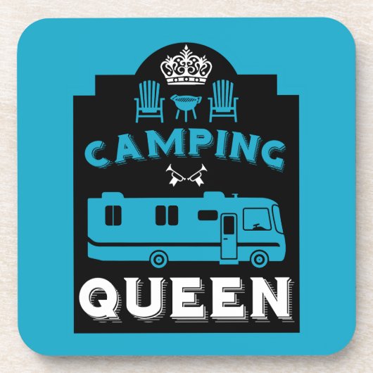 RV Camping Queen USA Getränkeuntersetzer (Vorderseite)