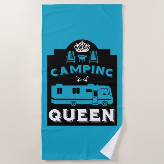 RV Camping Queen USA Strandtuch (Vorderseite)