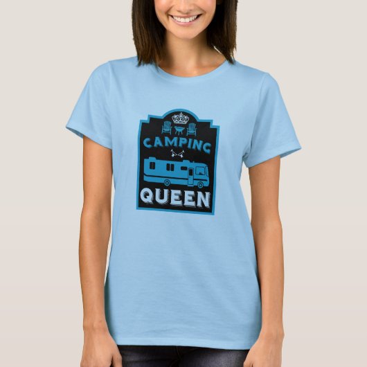 RV Camping Queen USA T-Shirt (Vorderseite)