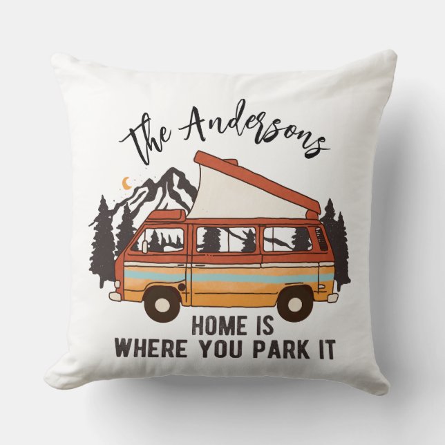 RV Camping Tent Trailer Zuhause ist der Ort, an de Kissen (Vorderseite)