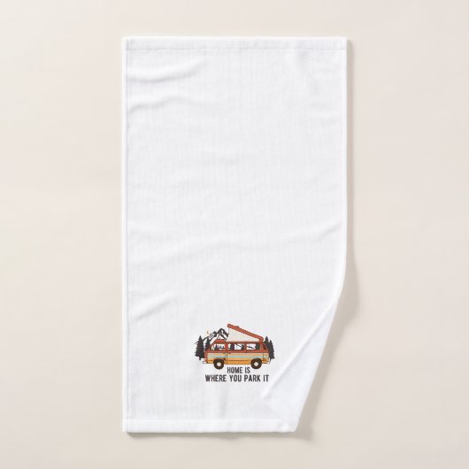 RV Camping Trailer "Zuhause is where you park It" Badhandtuch Set (Handtuch)