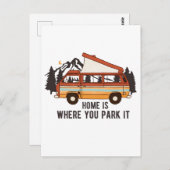RV Camping Trailer "Zuhause is where you park It" Postkarte (Vorne/Hinten)
