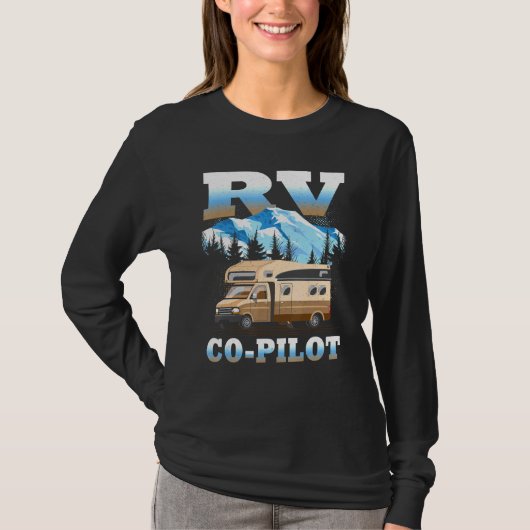 Rv Co Pilot Motorhome Camping Reisepass T-Shirt (Vorderseite)