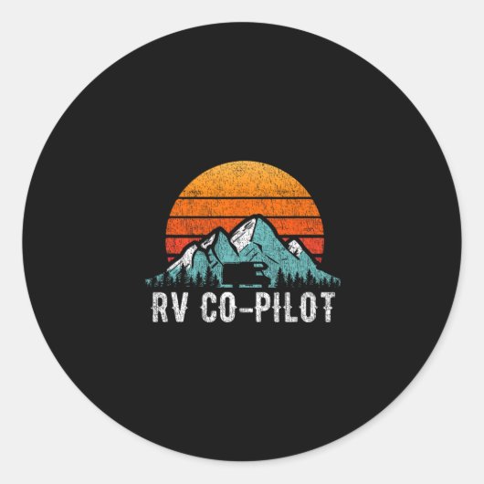 Rv Co-pilot Shirt Motorhome Travel Vacation Gift  Runder Aufkleber (Vorderseite)