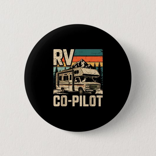 RV-Copilot RV-Camping Camper Sonnenuntergang lands Button (Vorderseite)