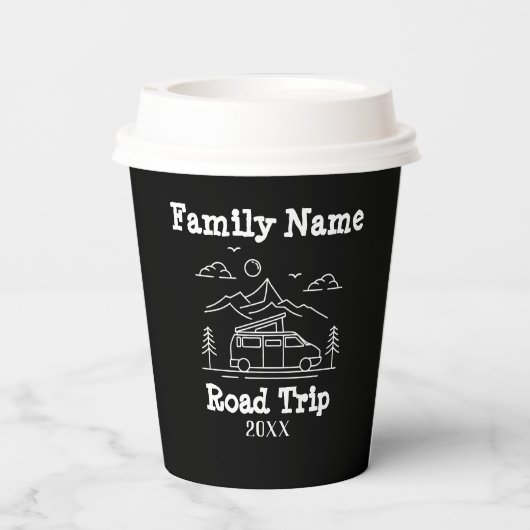 RV Custom Family Road Trip Pappbecher (Rückseite)