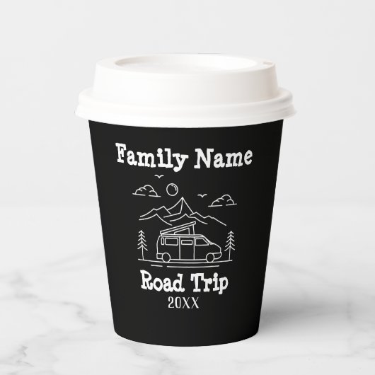 RV Custom Family Road Trip Pappbecher (Vorderseite)