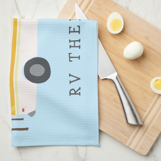 RV DA NOCH? Campervan Camping RVing Trees Forest Geschirrtuch (Viertel Falte)