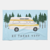 RV DA NOCH? Campervan Camping RVing Trees Forest Geschirrtuch (Horizontal)