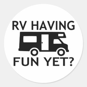 RV, der Spaß dennoch lustigen Wordplay hat Runder Aufkleber