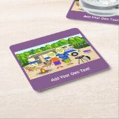 RV Funny Cartoon Rechteckiger Pappuntersetzer (angewinkelt)