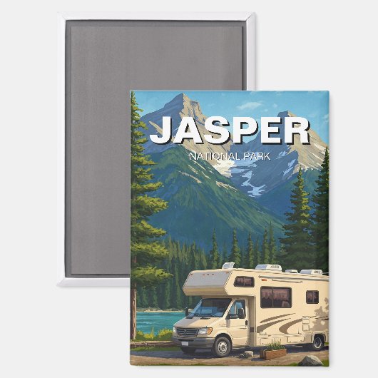 RV im Jasper-Nationalpark Kanada Magnet (Vorderseite/Rückseite)