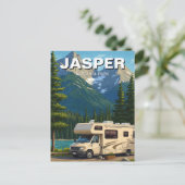 RV im Jasper-Nationalpark Kanada Postkarte (Stehend Vorderseite)